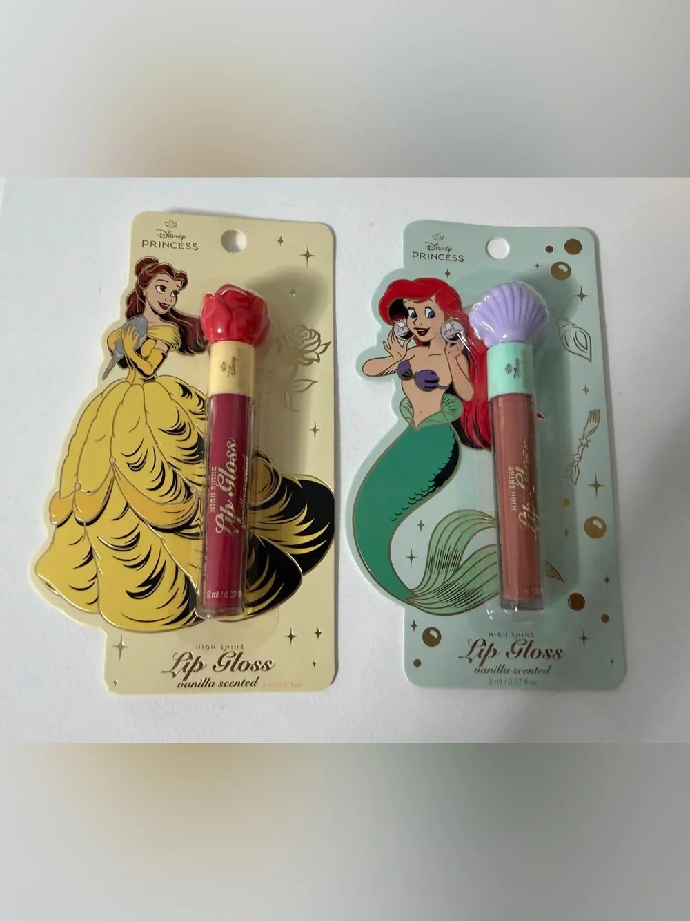 Disney Princess Lip Gloss Duo with Red and Lavender Shell Caps